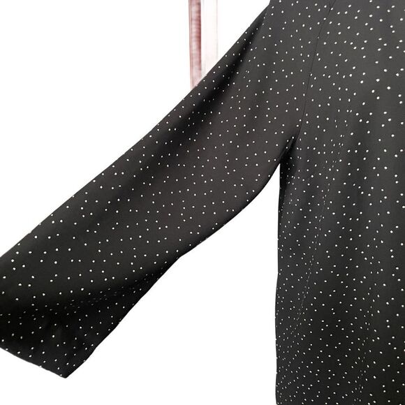 H&M Black Long Sleeve Shift Dress w/Small White Polka Dots & Keyhole (LG) - Picture 5 of 13